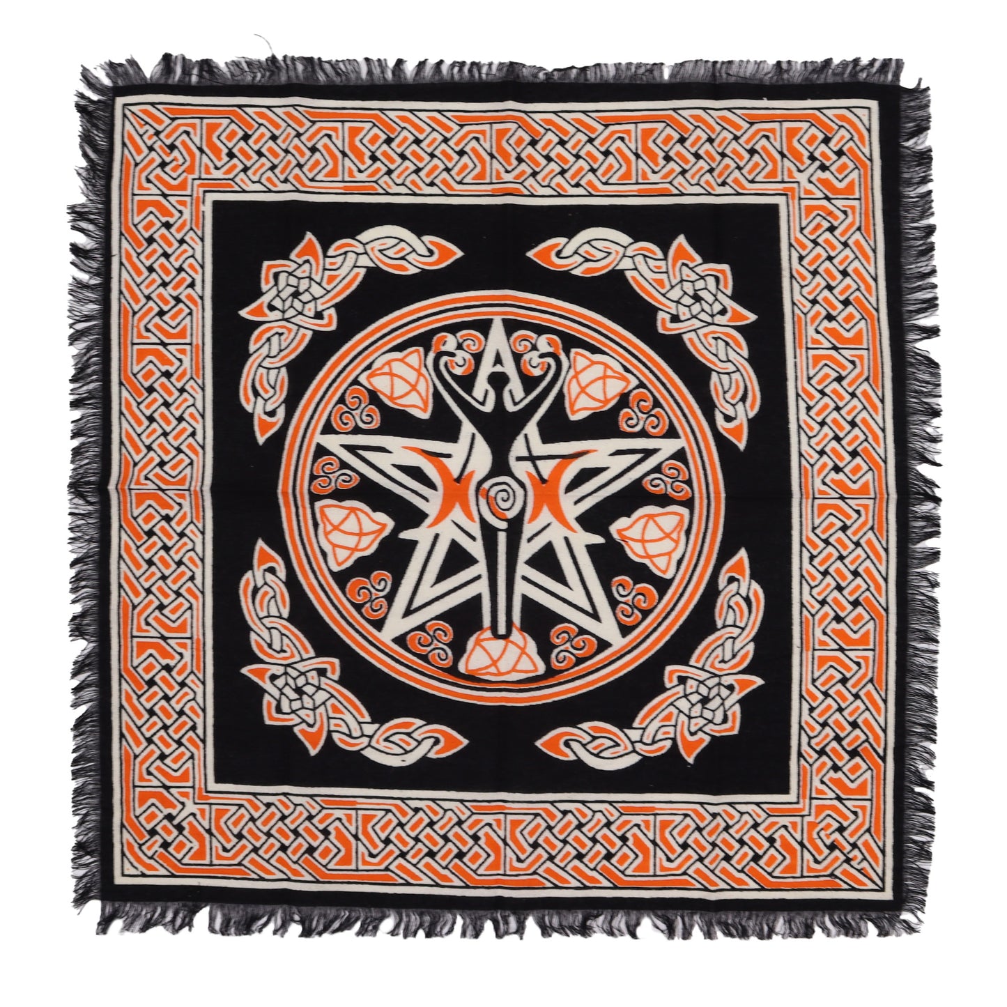 Mantel de altar esotérico con flecos - Madre Tierra