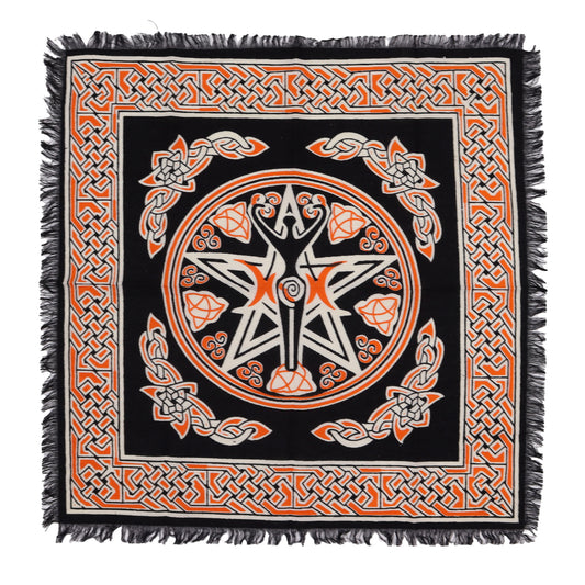 Mantel de altar esotérico con flecos - Madre Tierra