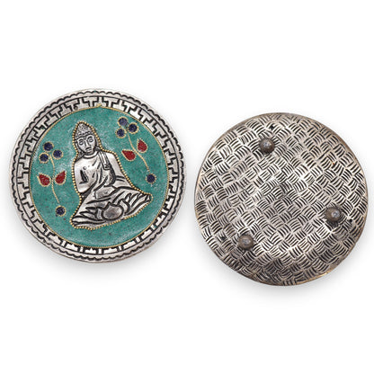 Buddha Räucherstäbchenhalter Grün Dekoration 10cm