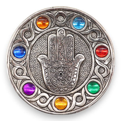Porta-incienso Hamsa Siete Chakras 11.5cm