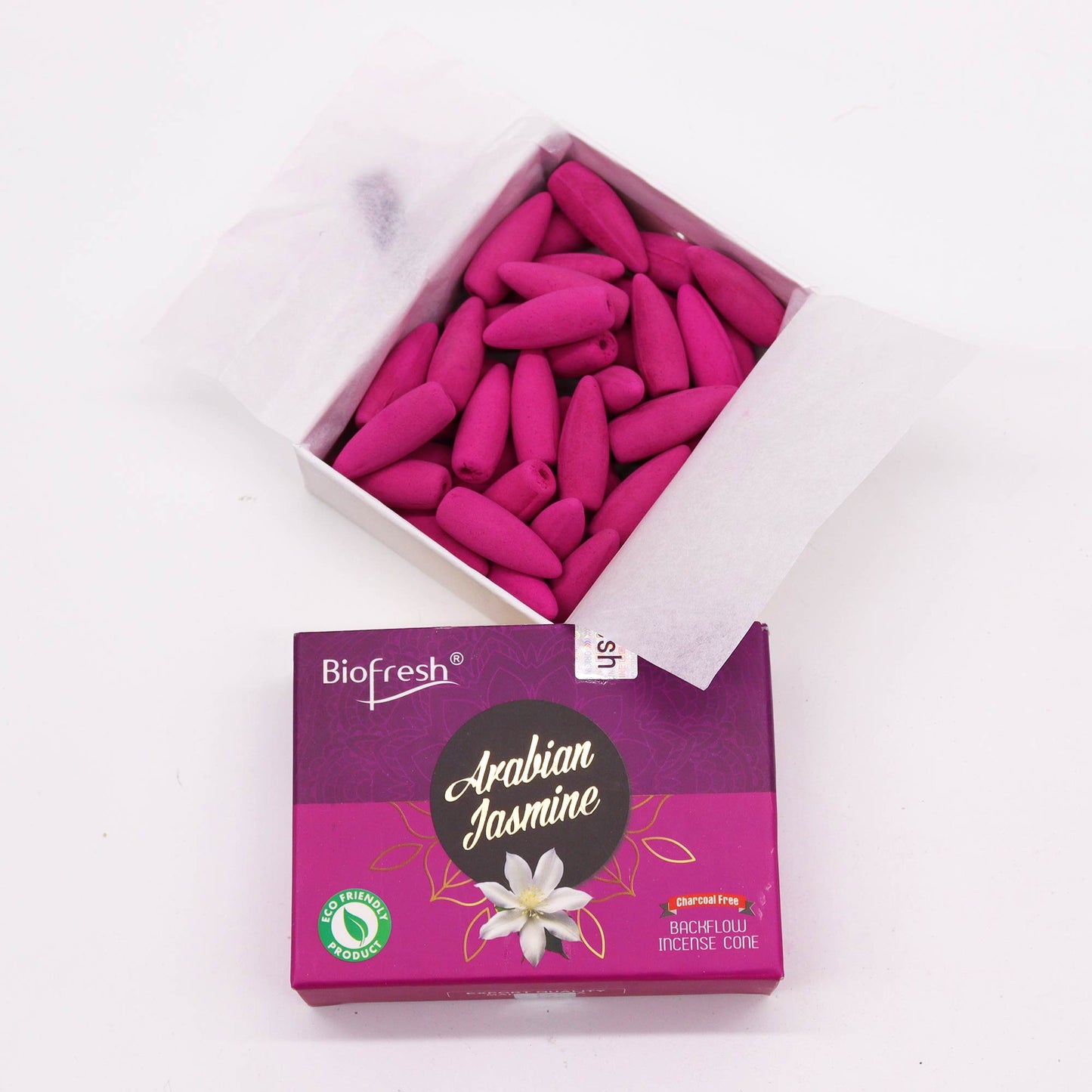 Biofresh Backflow Räucherkegel (40 Kegel) – Arabischer Jasmin