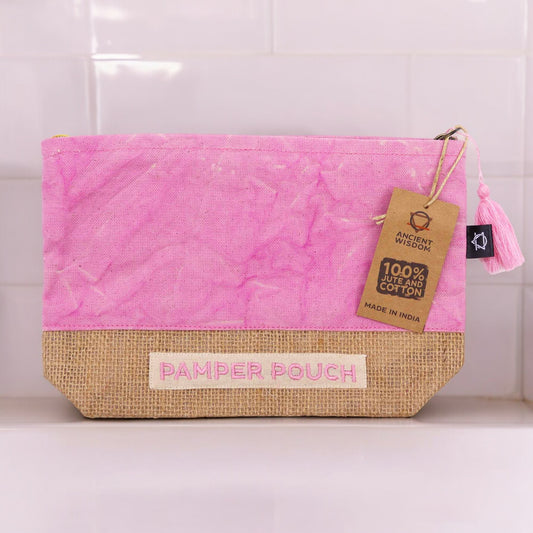 Kosmetiktasche - Pink und Lila - Stonewashed