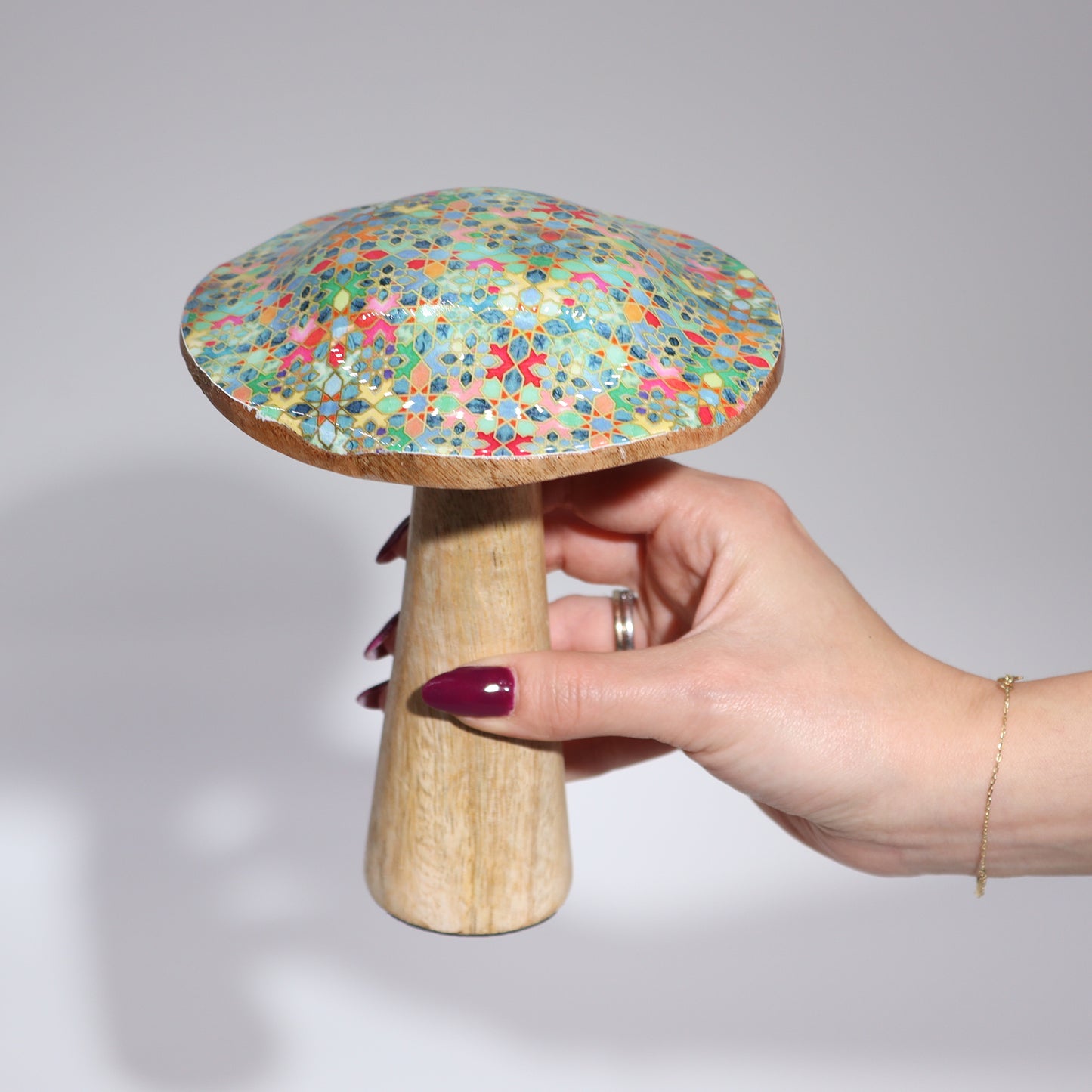 Champignon moyen - 15 cm - Motif carreaux méditerranéens