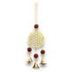 Campanas Indias - Flor de la Vida de Latón con Cuentas de Rudraksha - 3 Campanas - 6x27cm
