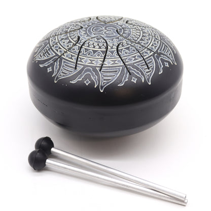 Tambor Om Mandala Grabado - 16cm