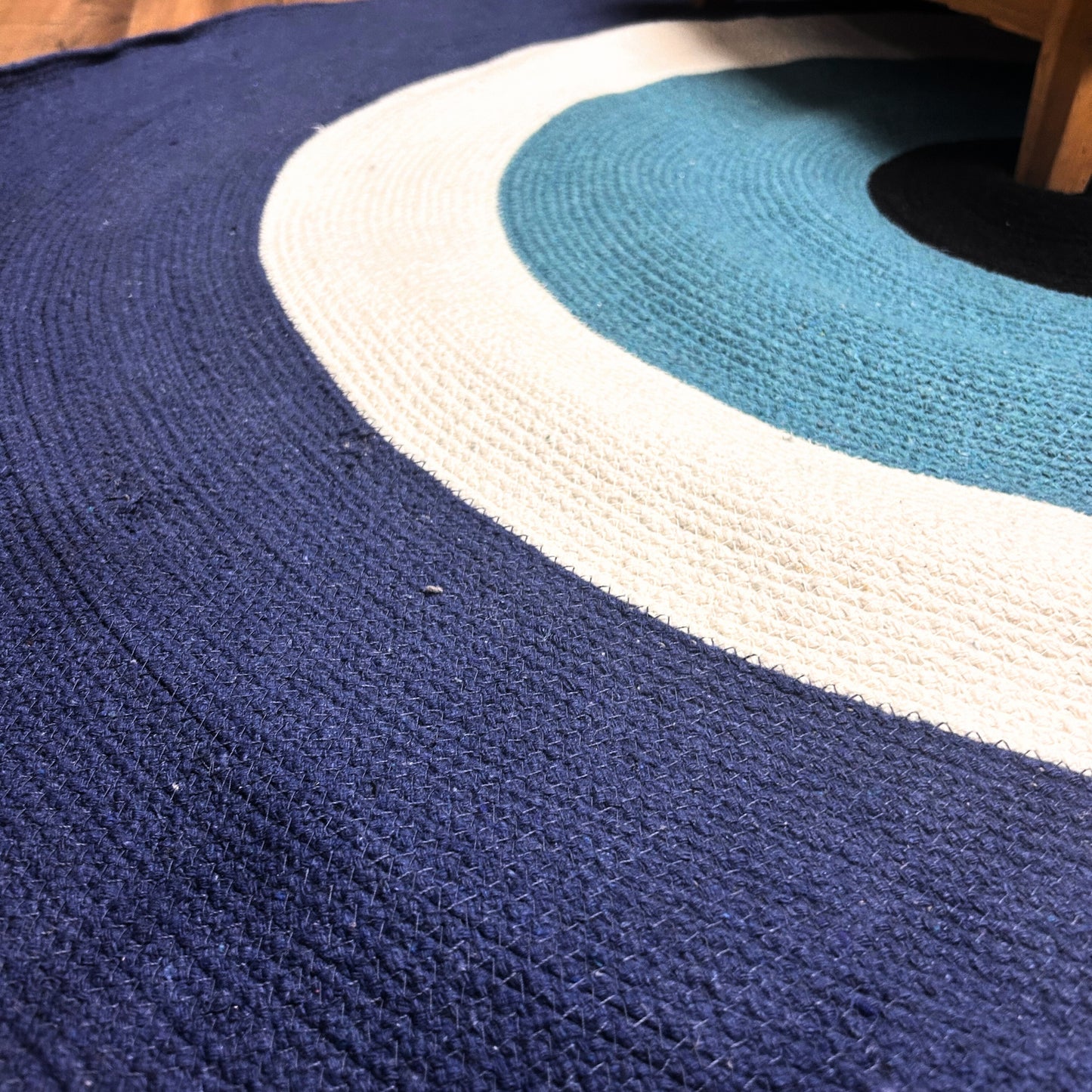 Evil Eye Teppich aus Baumwollseil, 120 cm