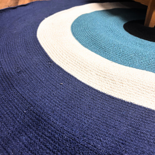 Evil Eye Teppich aus Baumwollseil, 120 cm