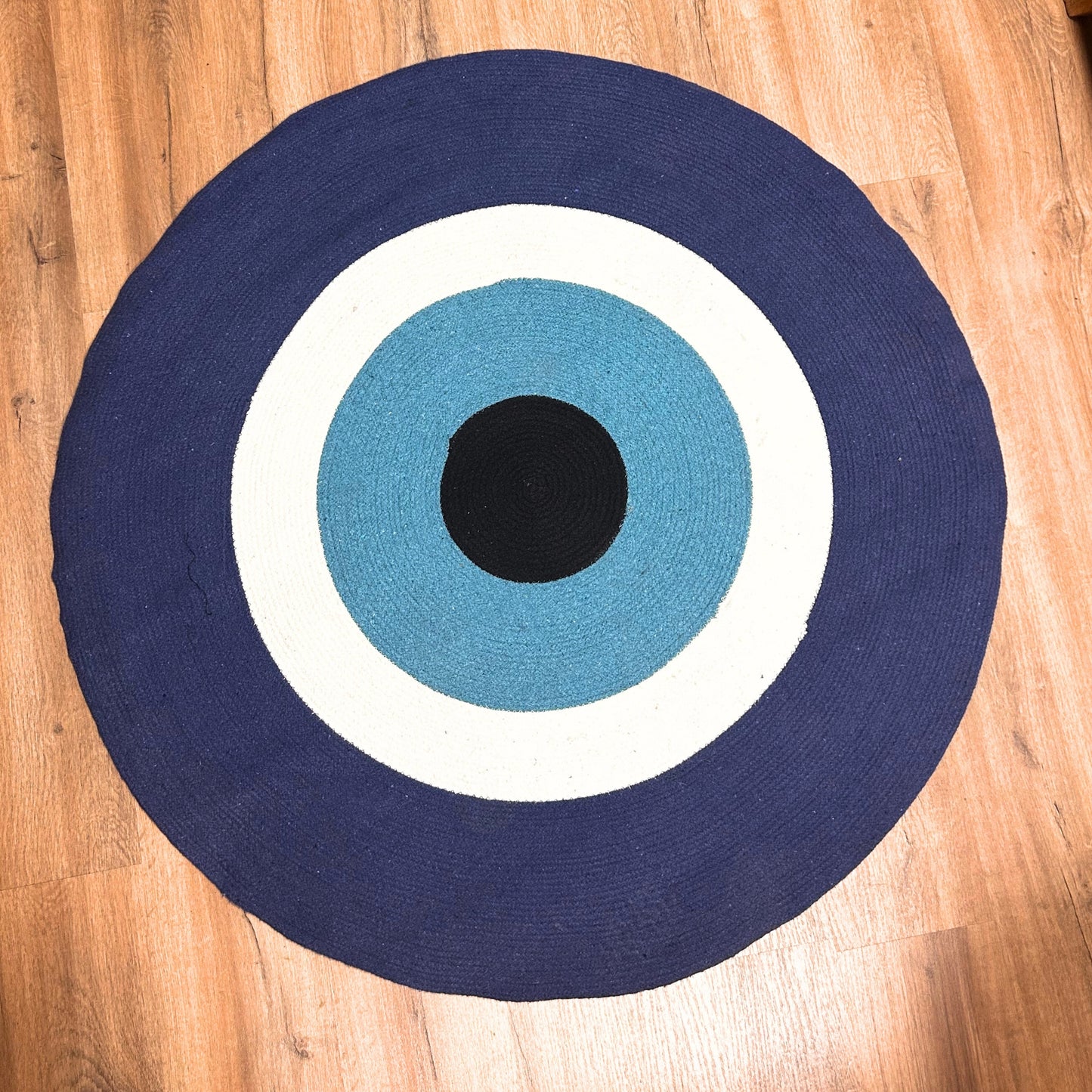 Evil Eye Teppich aus Baumwollseil, 120 cm