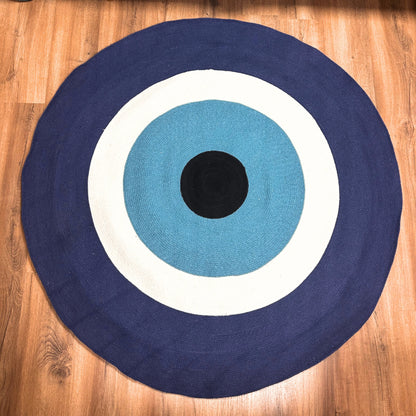 Tapis anti-mauvais œil en corde de coton, 150 cm