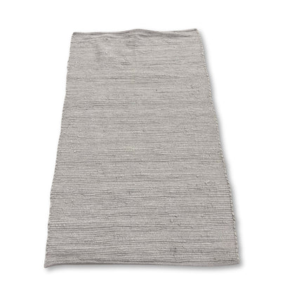 Alfombra india pequeña de algodón tejida a mano - 50x90cm - Gris
