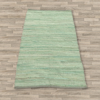 Alfombra India grande de algodón tejida a mano - 130x170cm - Verde