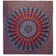 Colcha Doble de Algodón + Colgante de Pared - Pavo Real Mandala - Azul