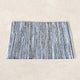 Alfombra grande de yute de algodón reciclado - 130x170cm - Azul
