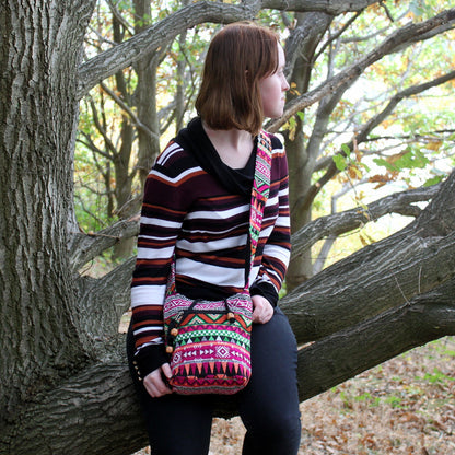 Mochila Pequeña Jacquard Rosa