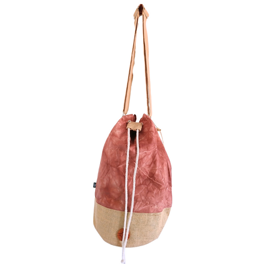 100 % natürlicher Rucksack – Terrakotta-Wascheffekt – Hamsa