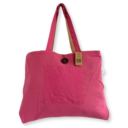 Große Wendetasche aus Jute und Baumwolle – Rosa (204C)
