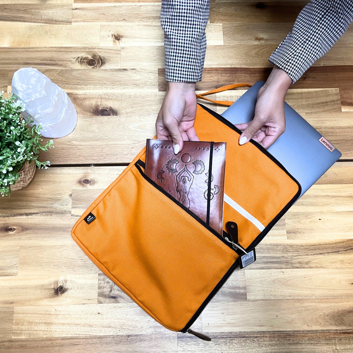 Große Laptophülle aus Canvas – Anthrazit