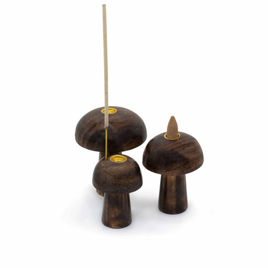 3 x Set mit 3 Pilzkegel-Räucherstäbchen (10 cm, 9 cm, 8 cm)