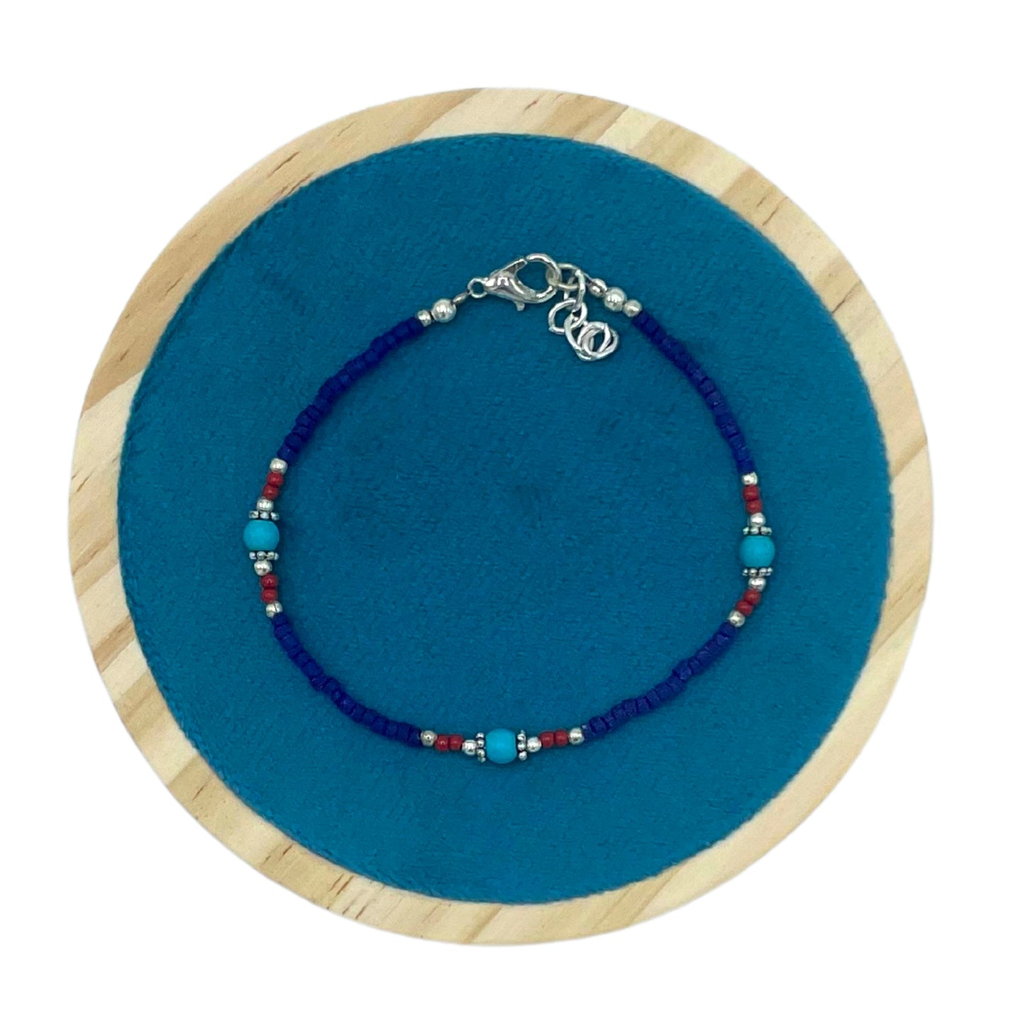 Bracelet népalais en pierres précieuses extra fines - Onyx bleu