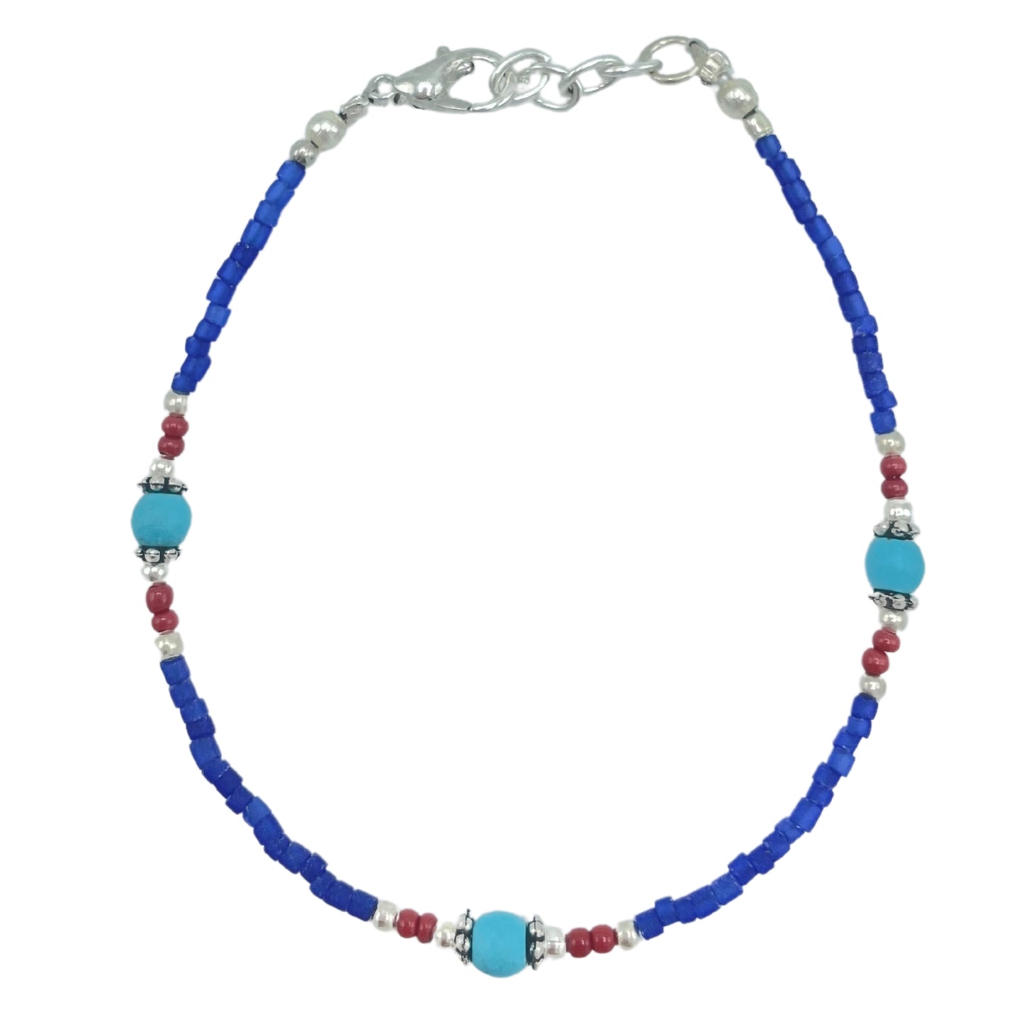 Bracelet népalais en pierres précieuses extra fines - Onyx bleu