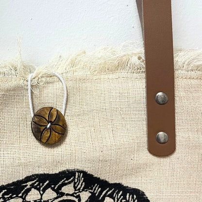 Henkeltasche aus Naturleder - Buddha