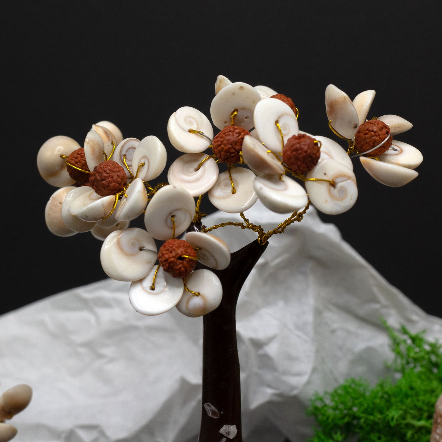Gomati Chakra Steinbaumkreis mit mittlerer Rudraksha – (45 Steine)