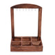 Soporte Colgante y Bandeja de Exhibición - 6 Compartimentos (2x3) - Madera Oscura