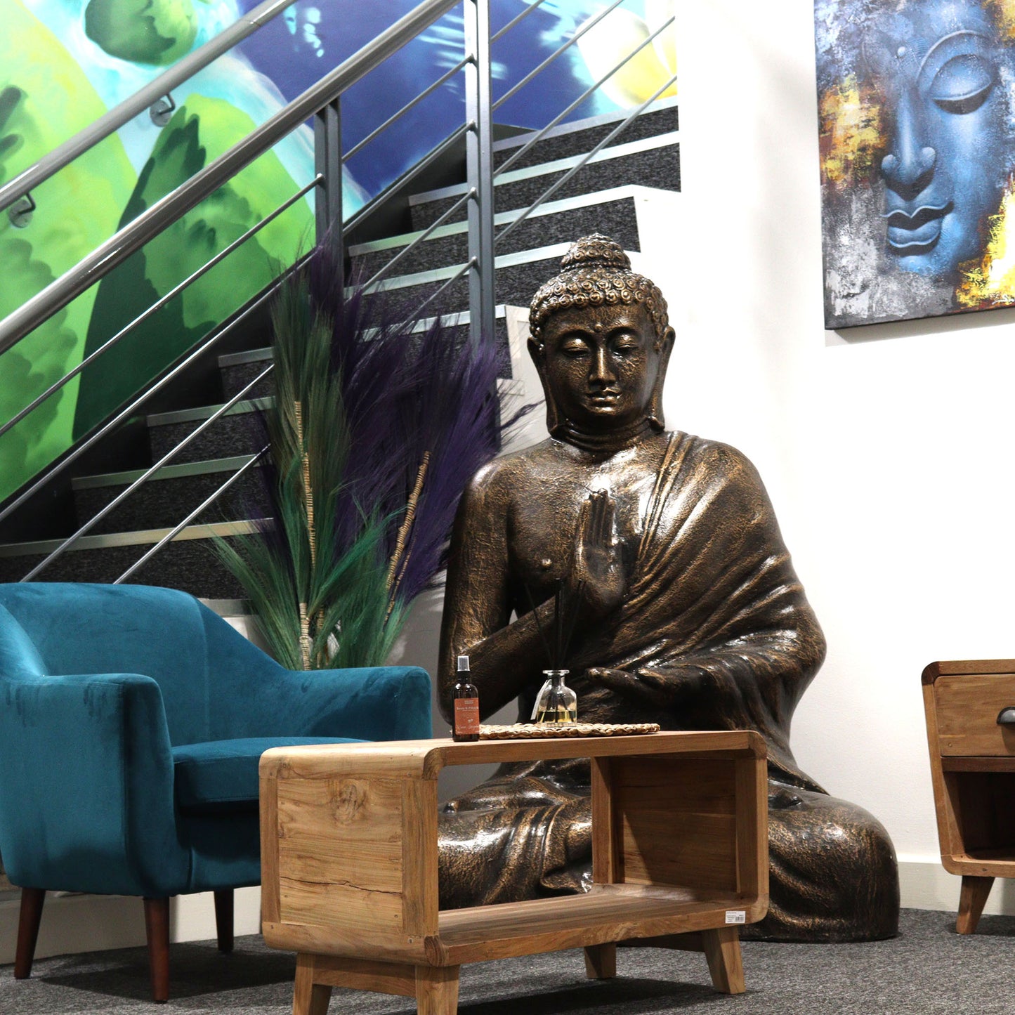 Gran Buda de Oro Antiguo Meditación en Estupa - 1.5m