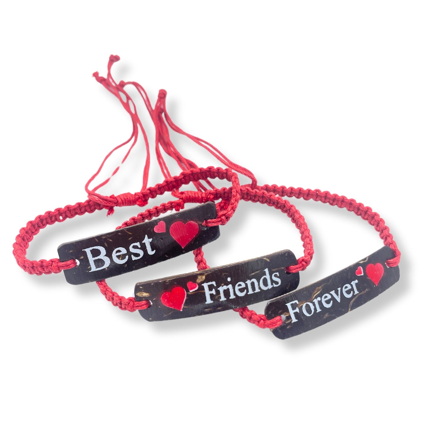 Bracelets d'amitié faits main - Imprimé noix de coco (assortiment)