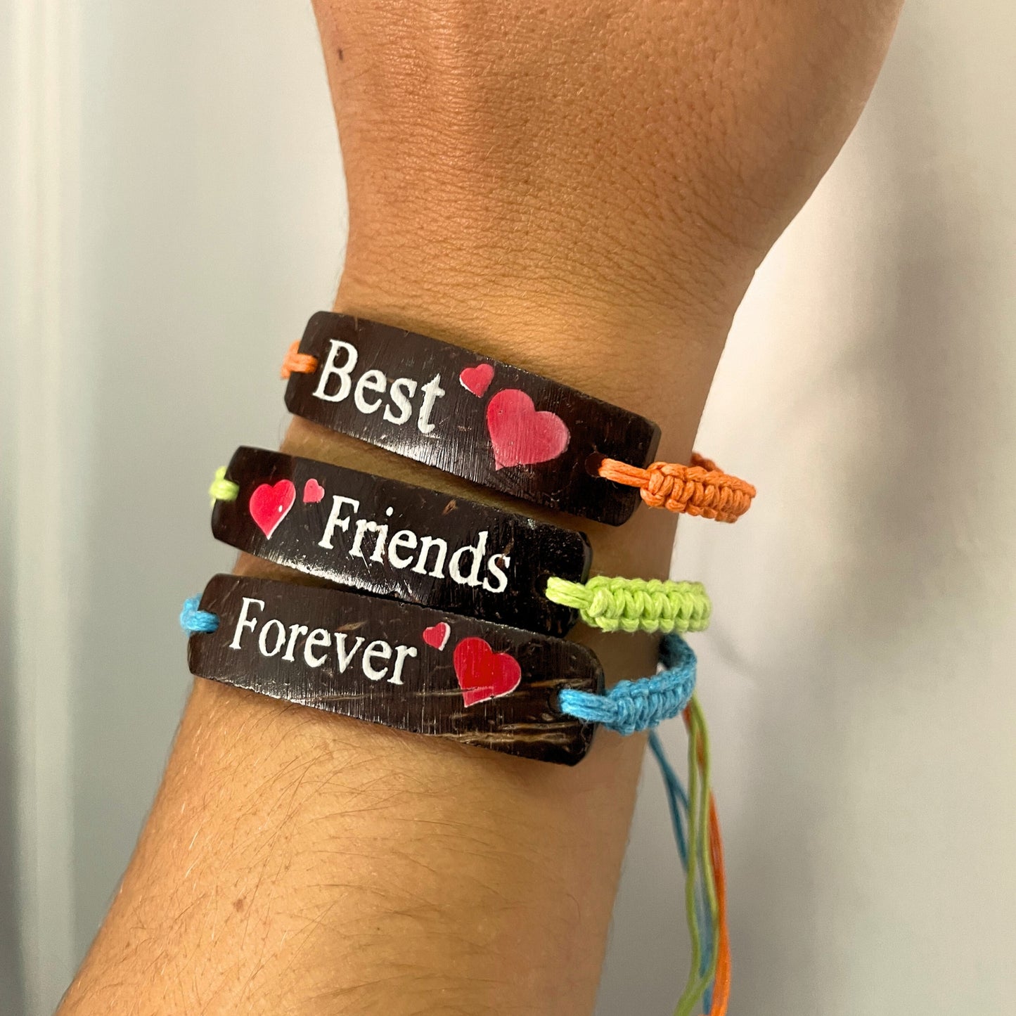 Bracelets d'amitié faits main - Imprimé noix de coco (assortiment)