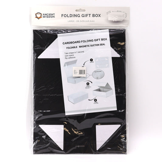 Faltbare Geschenkbox mit Schleife 28,2x20,2x9,2 cm - Schwarz