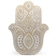 Placa de pared Mano de Hamsa en madera de Mango - Blanco