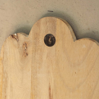Placa de pared Mano de Hamsa en madera de Mango - Blanco