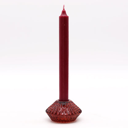 Portavelas reversible con diseño de flor para cena / vela de té - Rojo vampiro