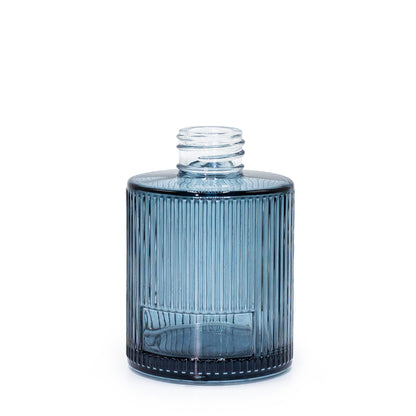 Botella redonda acanalada para difusor de varillas de 150 ml  - Azul ahumado