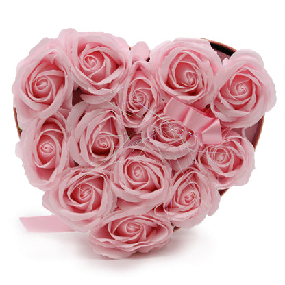 Caja de Regalo - Flor de Jabón  13 Rosas Rosas - corazon