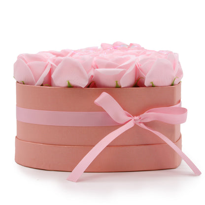 Caja de Regalo - Flor de Jabón  13 Rosas Rosas - corazon