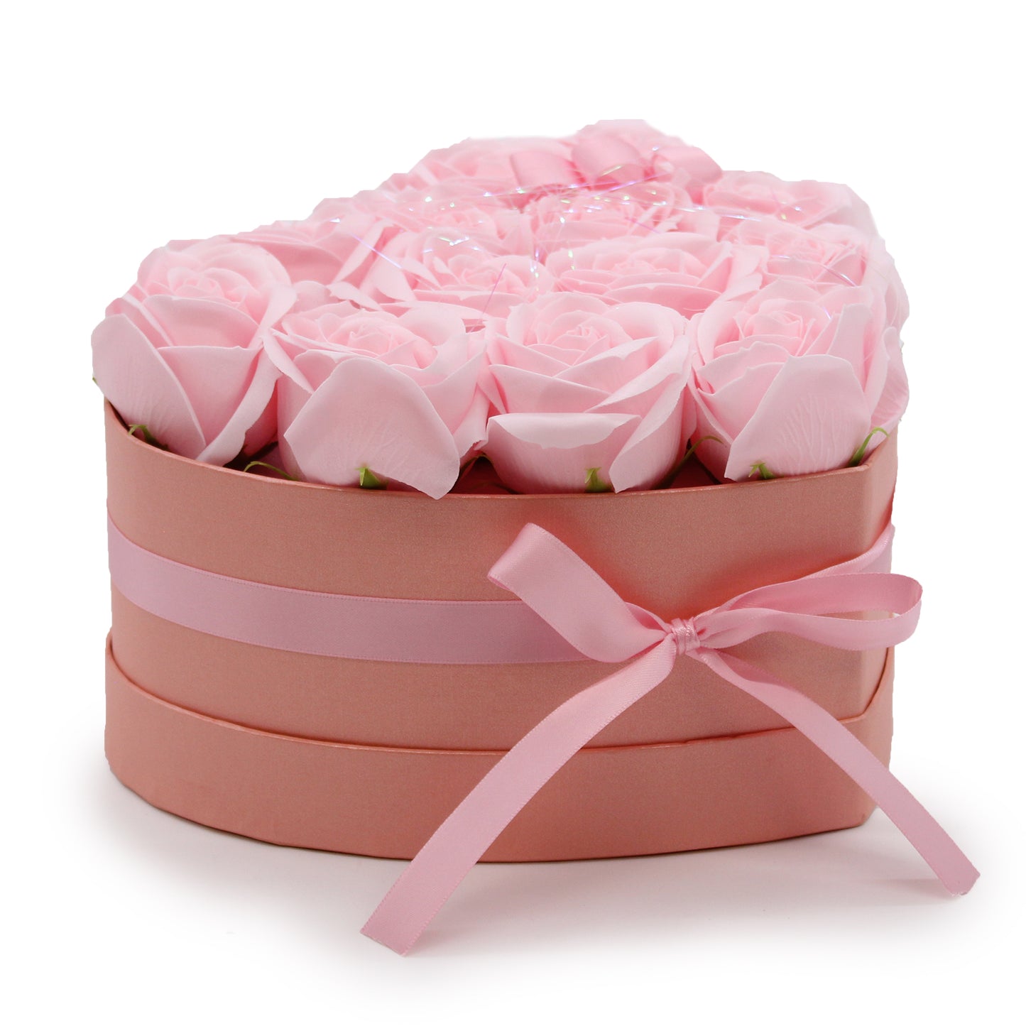 Geschenkbox - Seifenblume 13 rosa Rosen - Herz