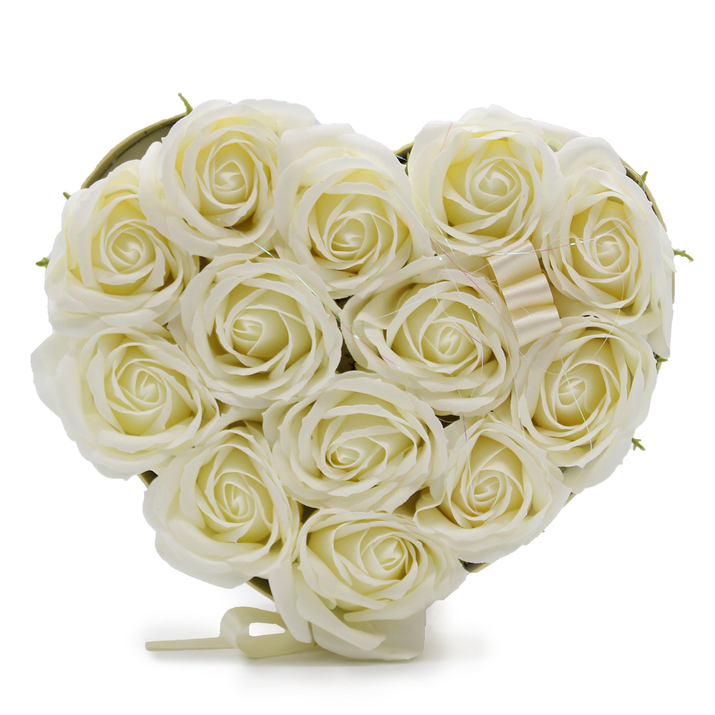 Geschenkbox - Seifenblume 13 Cremerosen - Herz