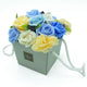 Bouquet Flores Jabón-Rosas Azules y clavel