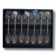 Set de 7 Cucharas de Bruja de Cristal con Piedra Preciosa de Bronce