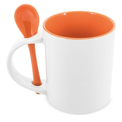 Taza Sublimación Cuchara Naranja