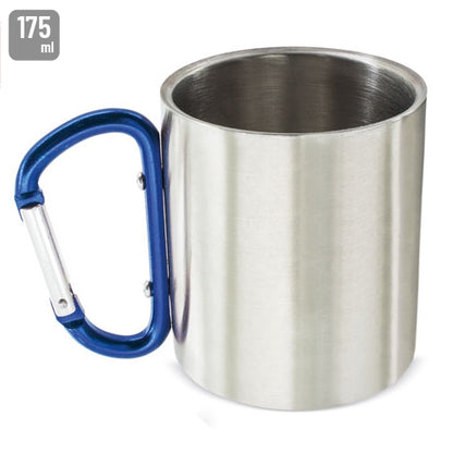 Taza con Mosquetón Acero Inoxidable Azul