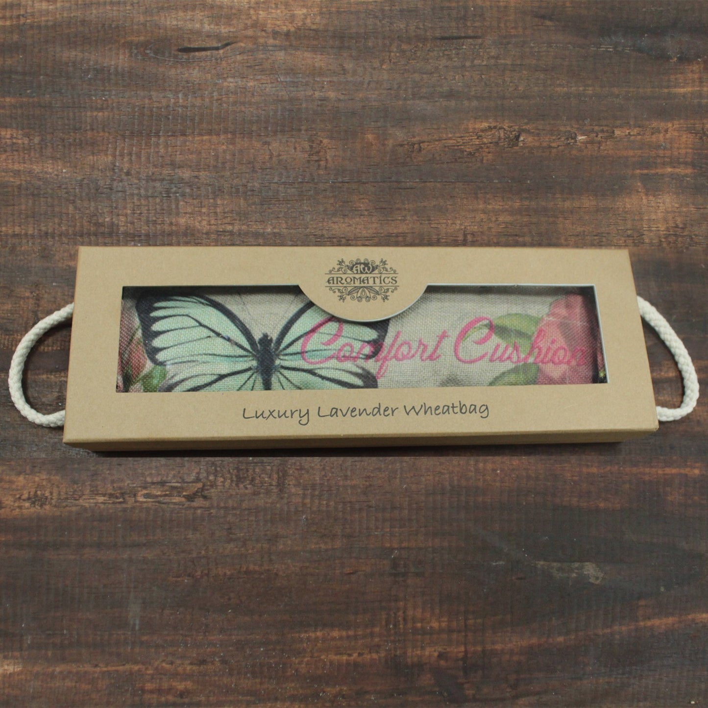 Weizensäckchen in Geschenkbox - Schmetterling und Rosen
