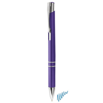 Bolígrafo Aluminio Lila Tinta Azul