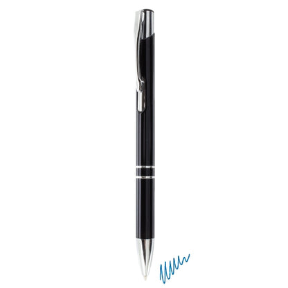 Stylo à Bille Aluminium Noir Encre Bleue