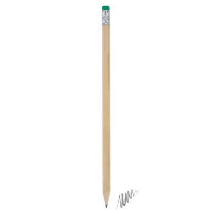 LÁPIZ MADERA CON GOMA COLOR VERDE "MARNY"