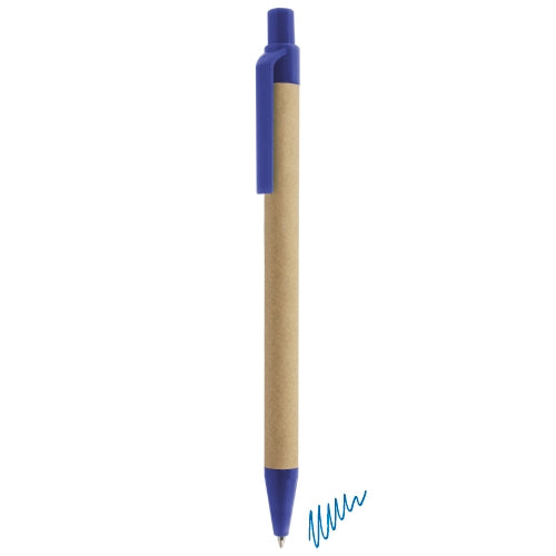 Blauer Stift aus recyceltem Karton