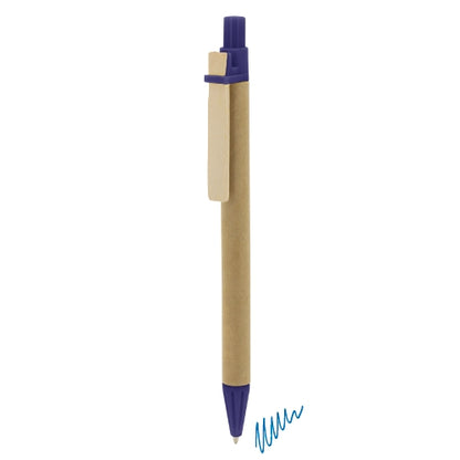 Kugelschreiber Karton Holzclip Blau