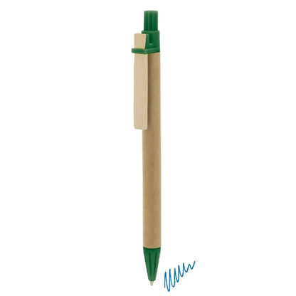 Kugelschreiber Karton Clip Holz Grün